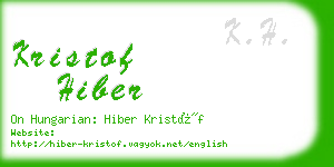 kristof hiber business card